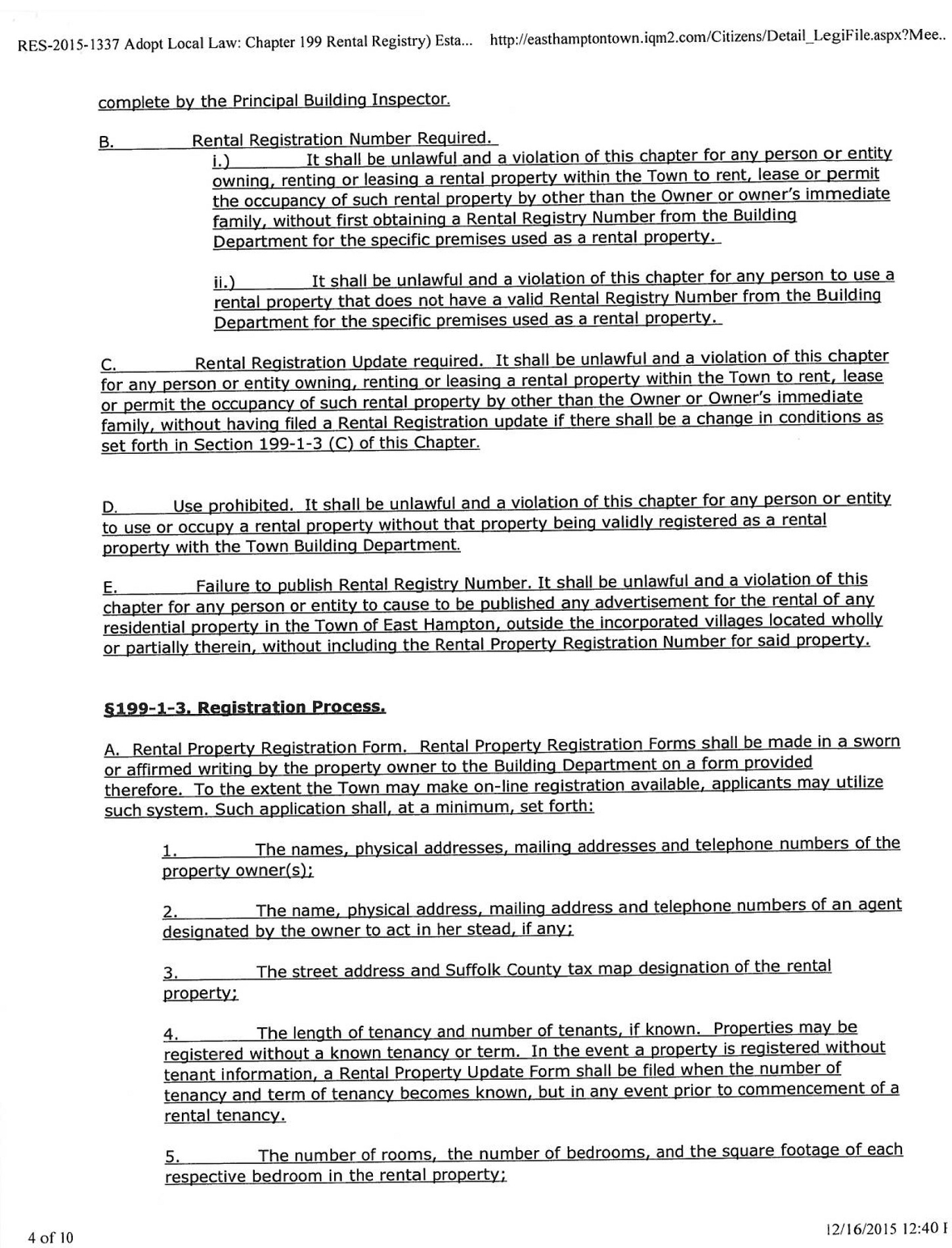 , NEW EAST HAMPTON TOWN RENTAL REGISTRY LAW, Town &amp; Country Real Estate